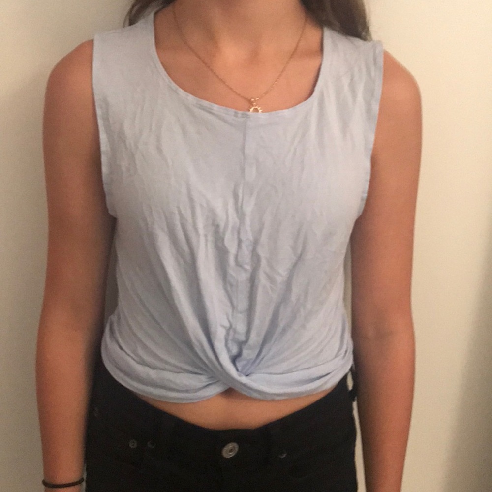 light blue shirt